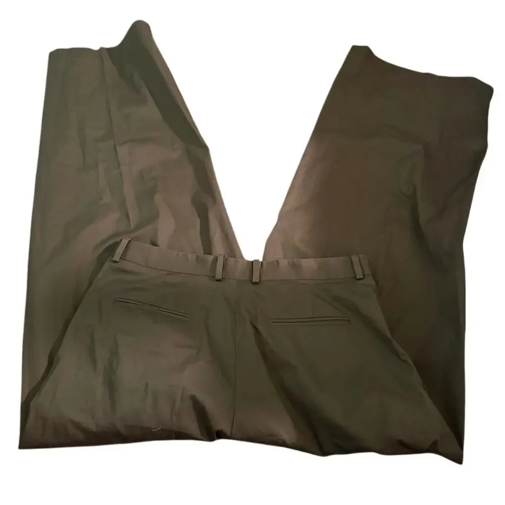 Frame Pleated Straight Leg Pleated Chino Pants size 12 Olive green. - Picture 2 of 7